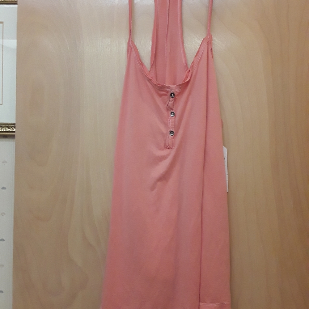 Anthro Pink Button Tank Melrose Market